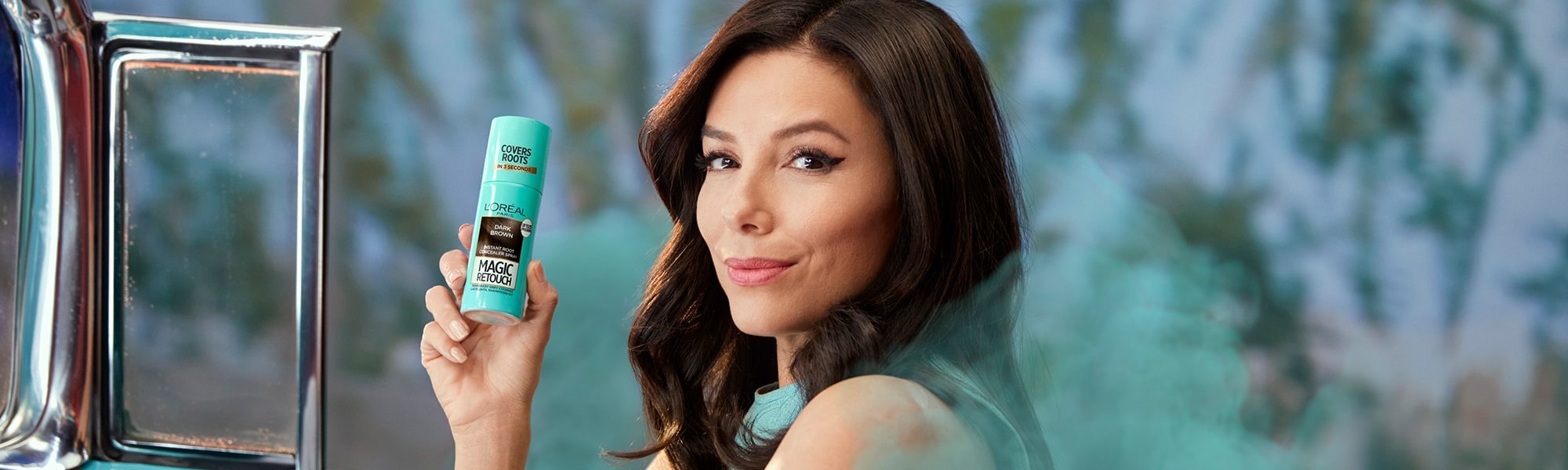 Eva Longoria mit dem Magic Retouch Ansatz-Kaschierspray