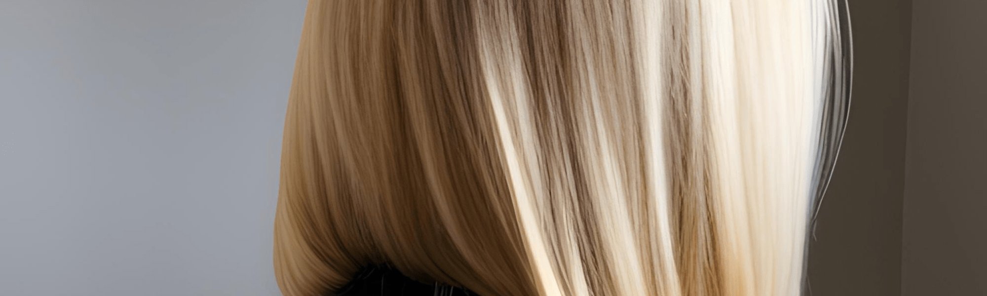 Langes blond gefärbtes Haar einer Frau - Detailansicht