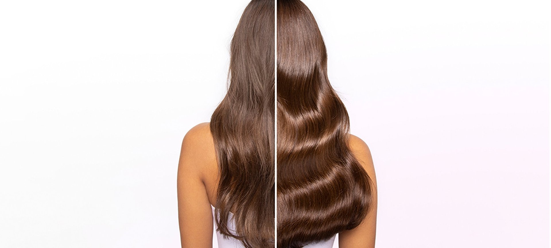 Haarpflege bei langem gelocktem Haar - vorher / nachher Vergleich