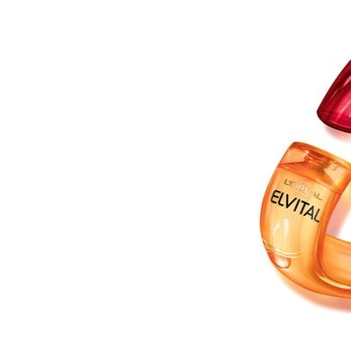 Elvital Produkte im Recycling-Kreis angeordnet