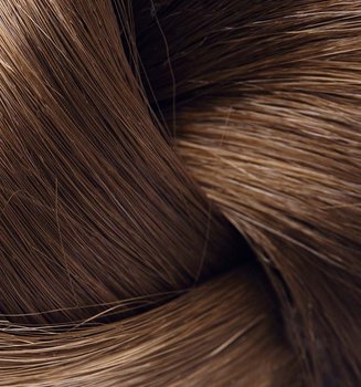 Nahaufnahme glänzender brauner Haare