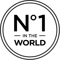 Icon mit Schriftzug „N°1 in the World“ in einem Kreis