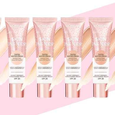 Nebeneinander aufgereihte Produktbilder der verschiedenen Paradise Skin Nuancen