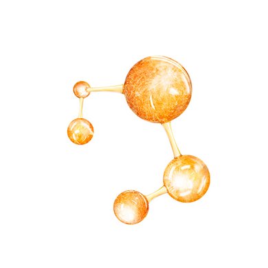 Texturdarstellung von Vitamin C - gelbe Moleküle
