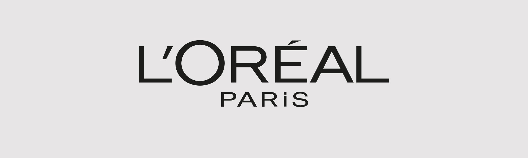 L'Oréal Paris Logo vor grauem Hintergrund