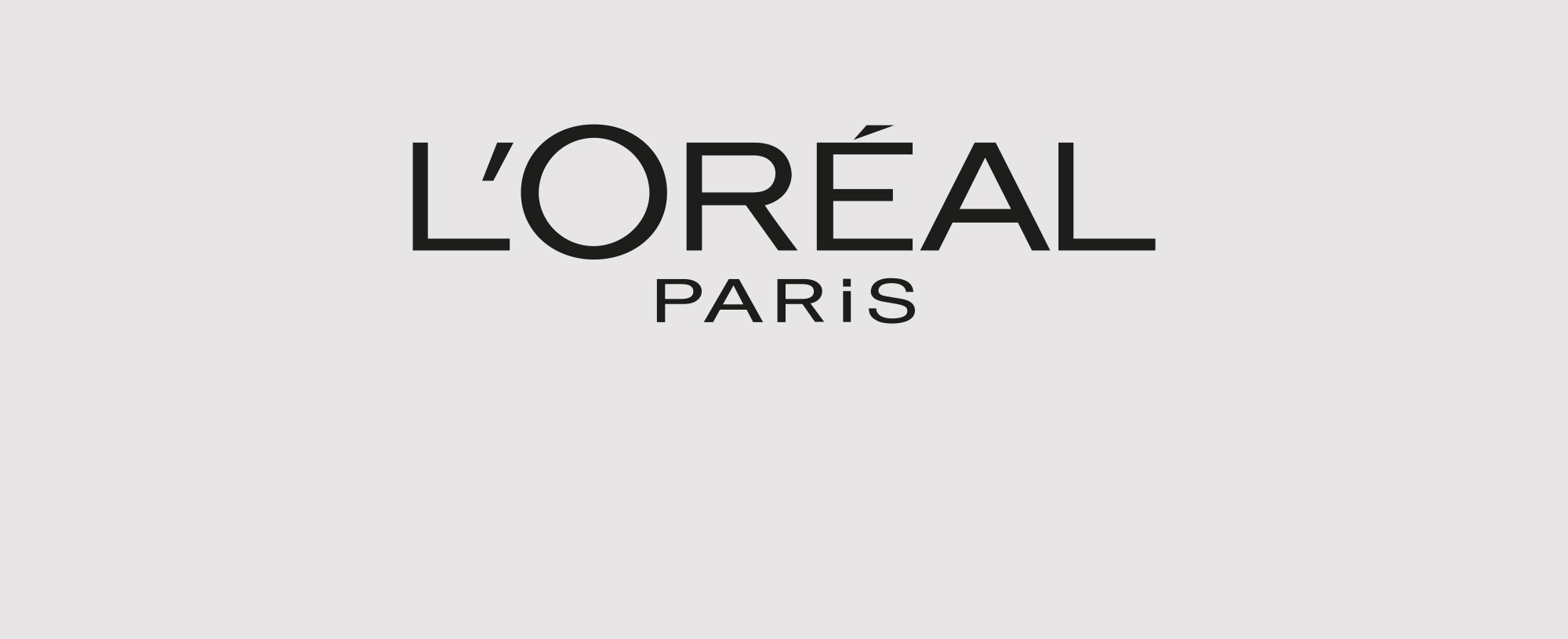 L'Oréal Paris Logo vor grauem Hintergrund