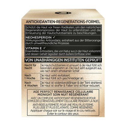 Age Perfect Zell-Renaissance Midnight Creme - Verpackung Rückseite