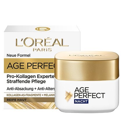 Age Perfect Pro Kollagen Experte Nachtpflege Tiegel und Verpackung