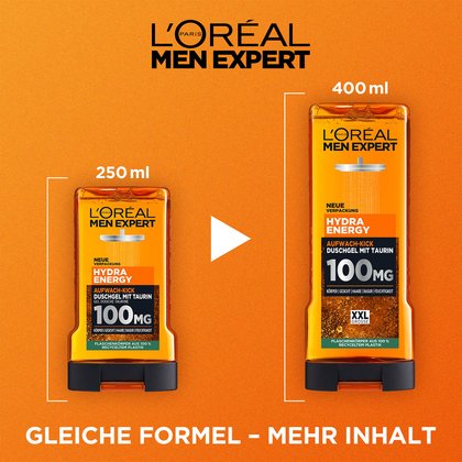 L'Oréal Hydra Energy Aufwach Kick Duschgel XXL Produktabbildung