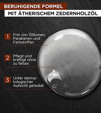 Ein Tropfen des Barber Club Bartoels und die Formel der Bestandteile