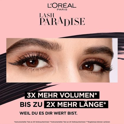 Lash Paradise Mascara aufgetragen auf einem Augenpaar