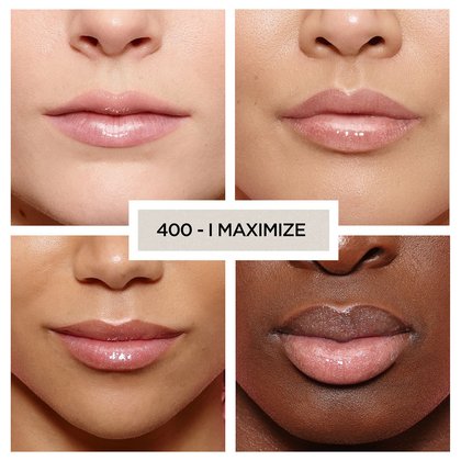 Plump In Lipgloss in 400 aufgetragen auf vier Lippenpaaren