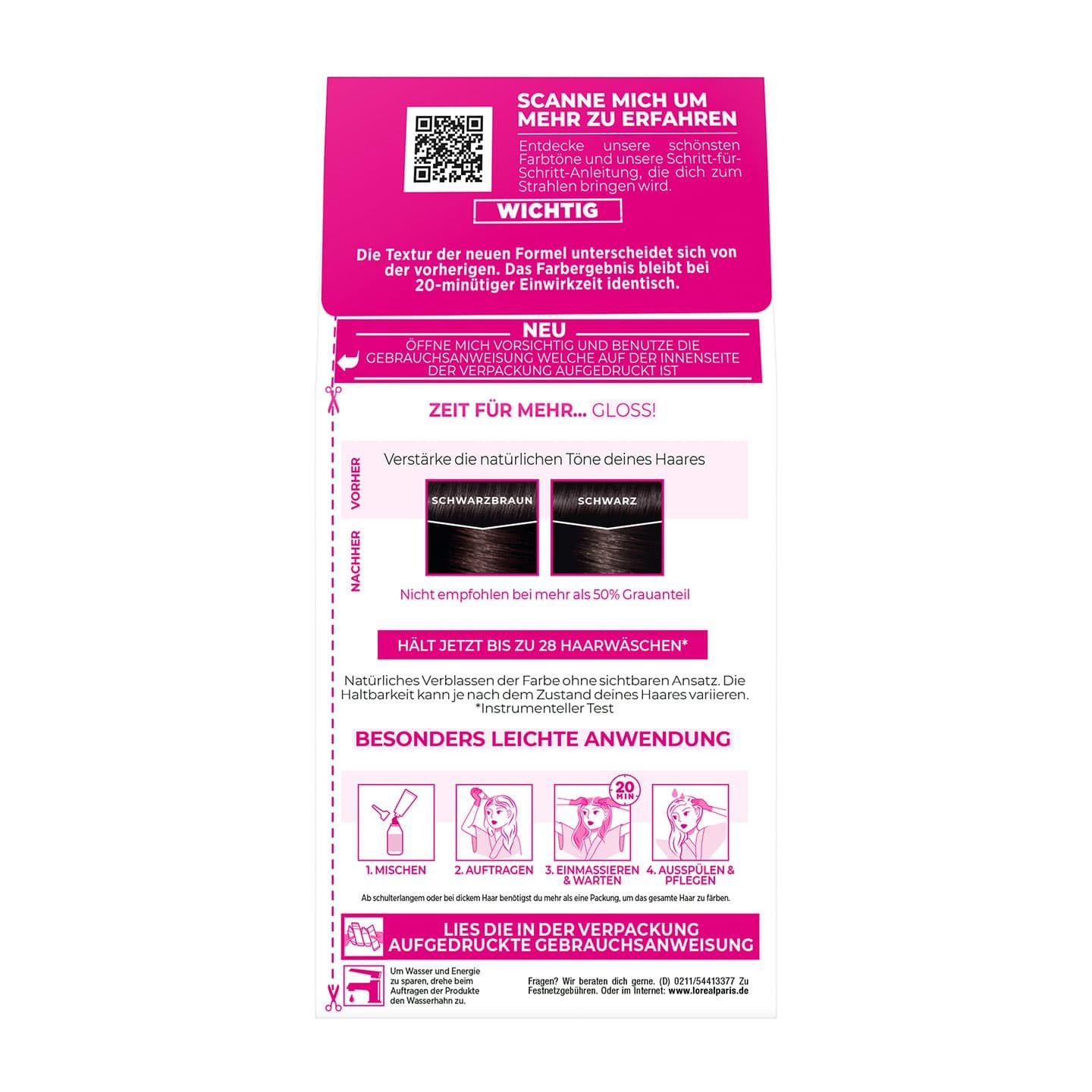 Casting Creme Gloss 200 Schwarzbraun - Verpackung Rückansicht