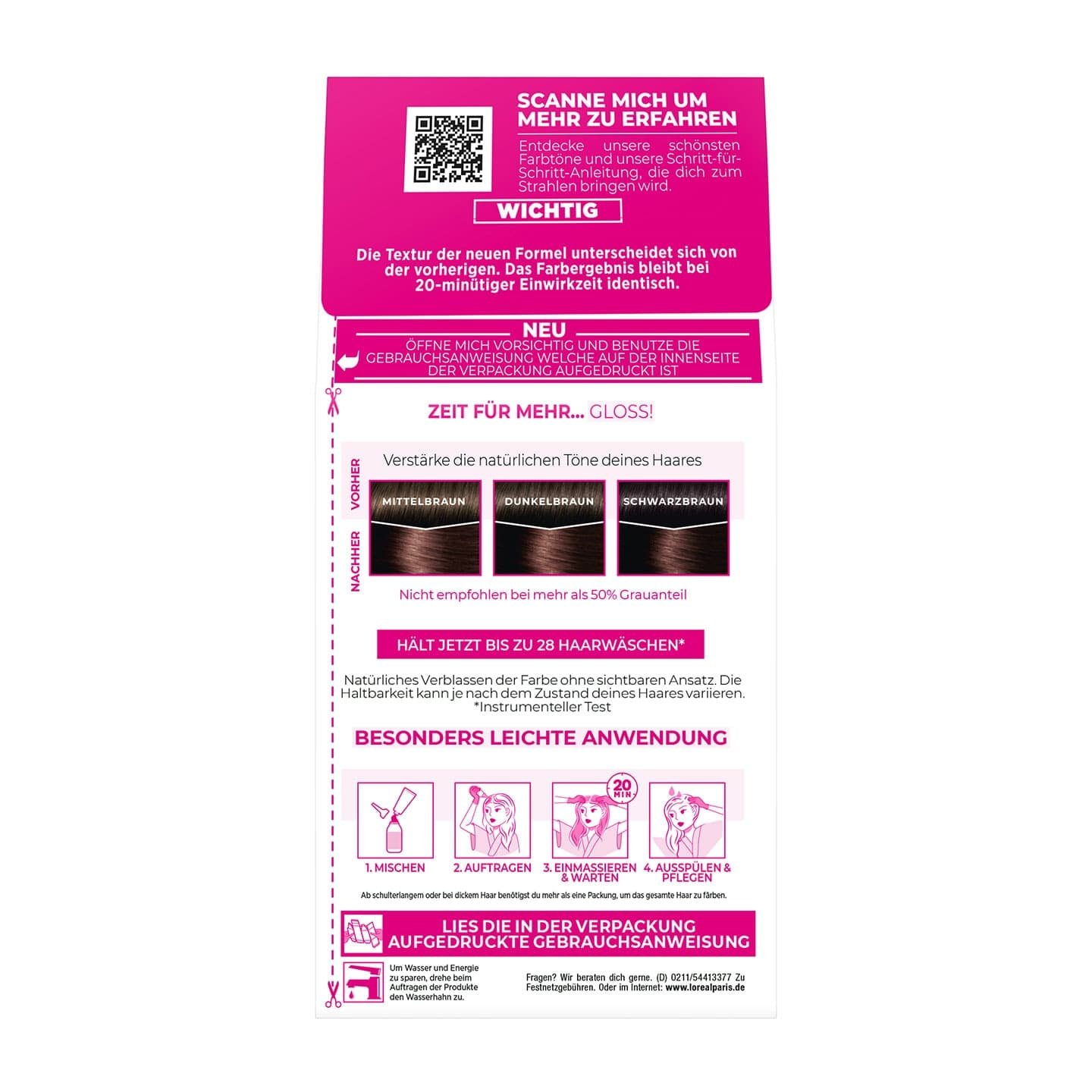 Casting Creme Gloss 323 Dunkle Schokolade - Verpackung Rückansicht