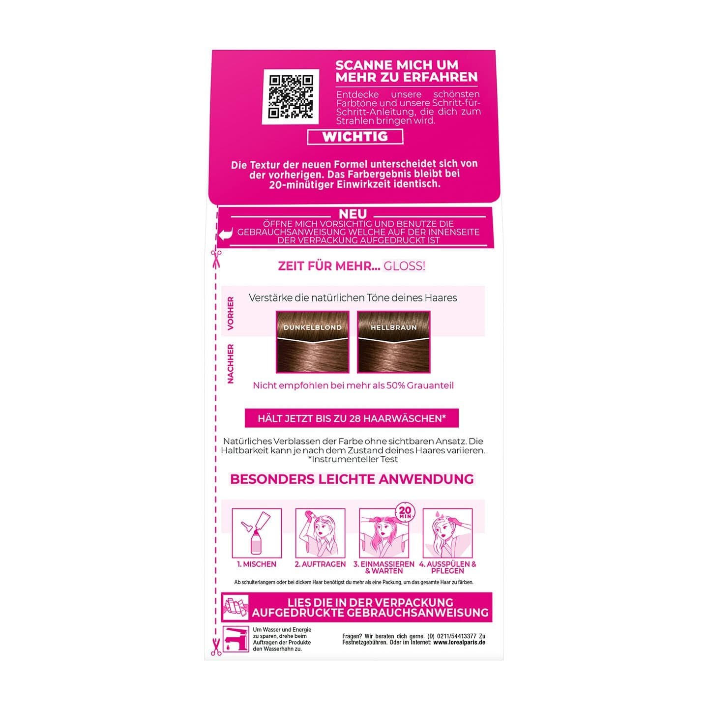 Casting Creme Gloss 600 Dunkelblond - Verpackung Rückansicht