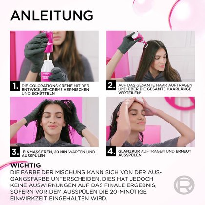 Awendungsanleitung in 4 Schritten mit Abbildungen