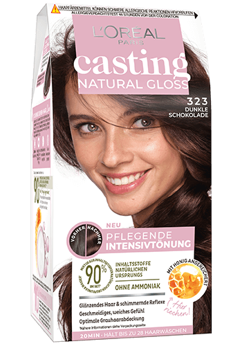 Casting Natural Gloss pflegende Intensivtönung 323 Dunkle Schokolade Produktbild