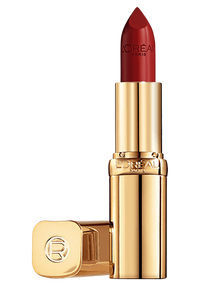 aufgedrehter Color Riche Satin Lippenstift in der Farbe S'il vous plait geoeffneter Deckel liegt daneben
