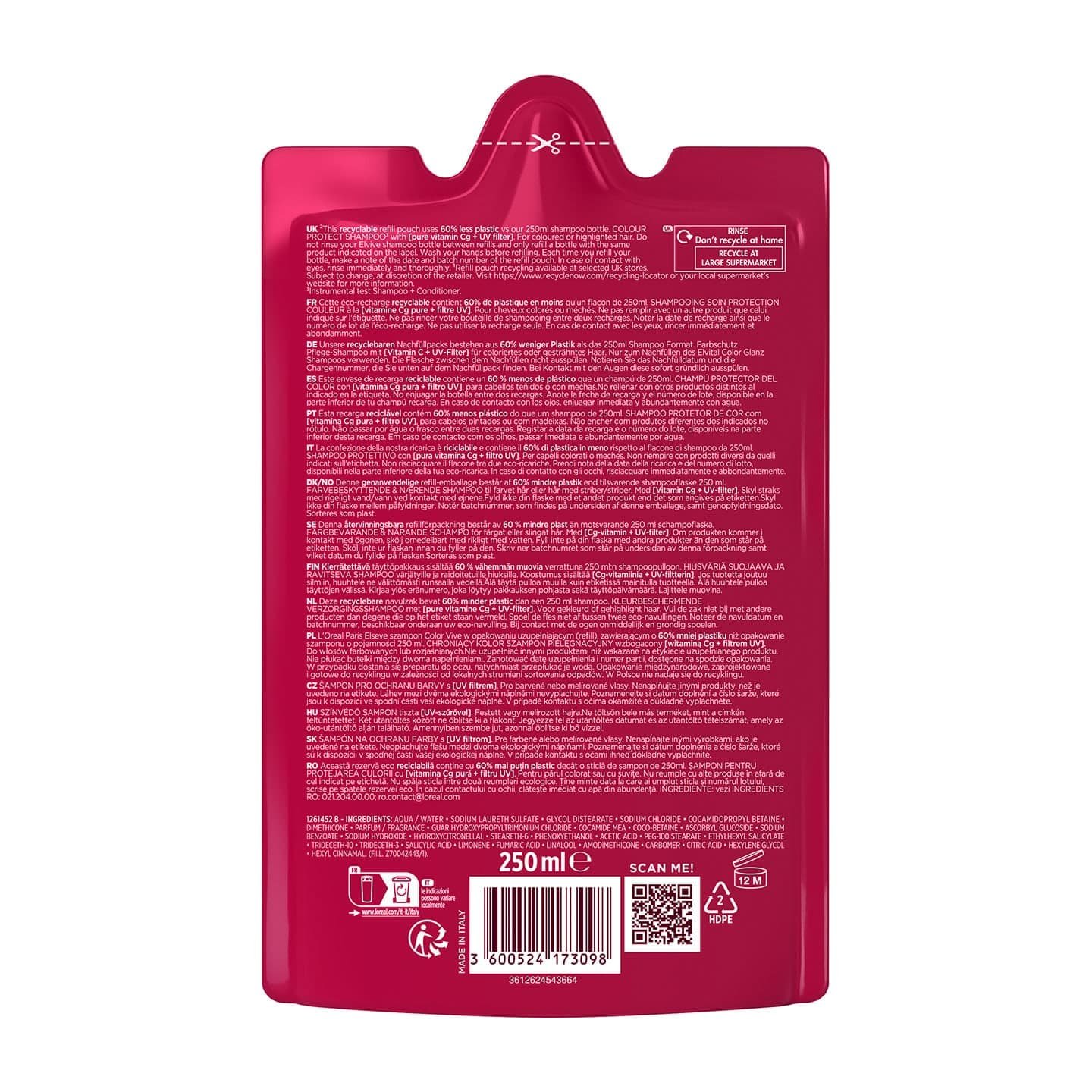 Color Glanz Pflegeschutz Pflege Shampoo Nachfüllpack - Produkt Rückansicht