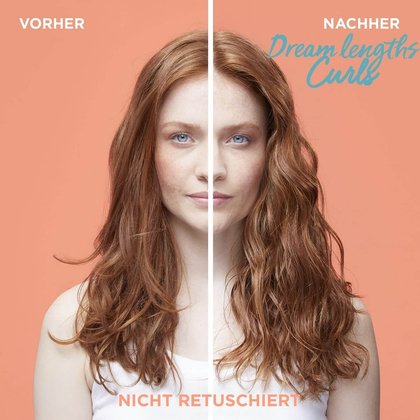 Dream length Curls 3-in-1 Feuchtigkeitsmaske Vorher/Nachher Bild