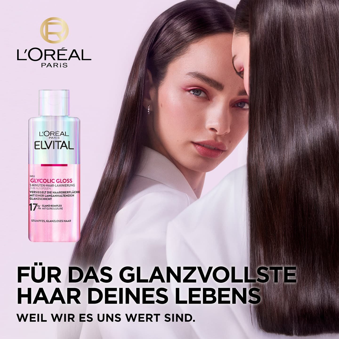 Elvital Glycolic Gloss Laminierung Luma Grothe und Produktabbildung