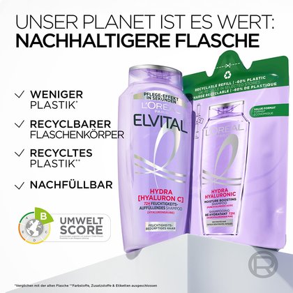 Vorteile des Elvital Hydra Hyaluronic Feuchtigkeit-Auffüllenden Shampoos