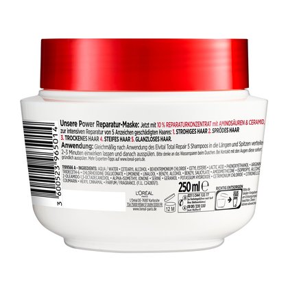 Loreal Elvital total repair 5 Maske 300ml Rückseite