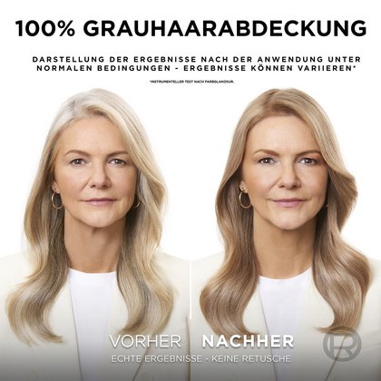 Vorher/Nachher-Vergleich von Grauhaarabdeckung
