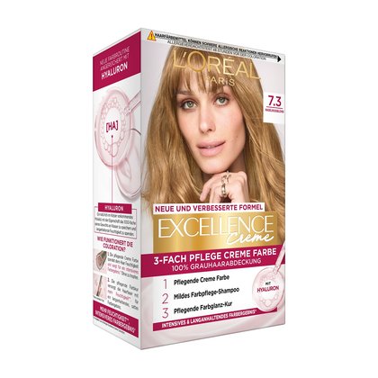 Blonde Haare Haselnussblond 73 Excellence Creme Produktabbildung vorne