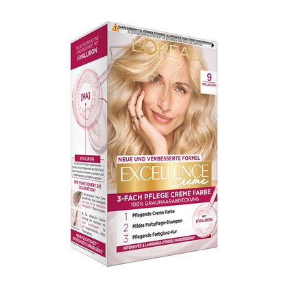 Blonde Haare Hellblond 9 Excellence Creme Produktabbildung vorne