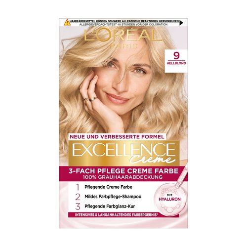 Blonde Haare Hellblond 9 Excellence Creme Produktabbildung vorne