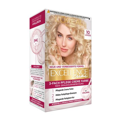 Blonde Haare Lichtblond 10 Excellence Creme Produktabbildung vorne