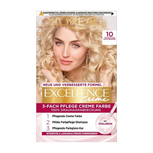 Blonde Haare Lichtblond 10 Excellence Creme Produktabbildung vorne