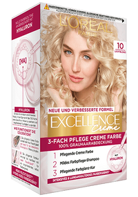 Blonde Haare Lichtblond 10 Excellence Creme Produktabbildung vorne