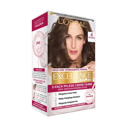 Braune Haare Mittelbraun 4 Excellence Creme Produktabbildung vorne