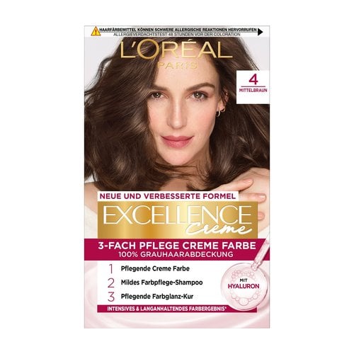 Braune Haare Mittelbraun 4 Excellence Creme Produktabbildung vorne
