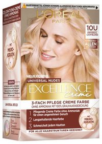 Vorderseite der Produktverpackung von L'Oréal Paris Excellence Universal Nudes in der Nuance 10U