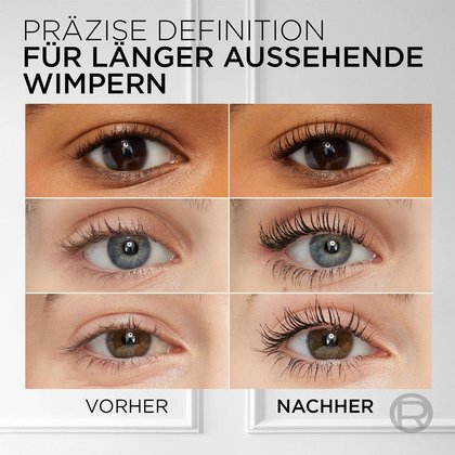 Vorher Nachher-Vergleich L'Oréal Telescopic Waterproof Mascara