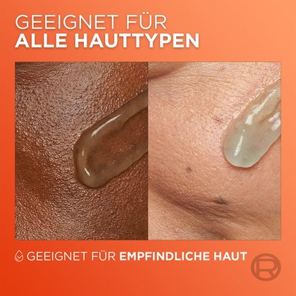 Produktproben auf zwei verschiedenen Hauttypen in Detailansicht