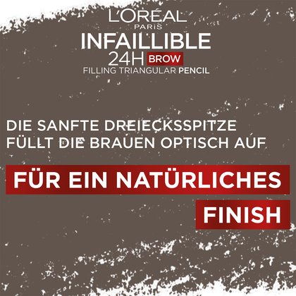 Infaillible Brows Augenbrauenstift 24h Filling Triangular Pencil 5.0 Brunette - Produktvorteile