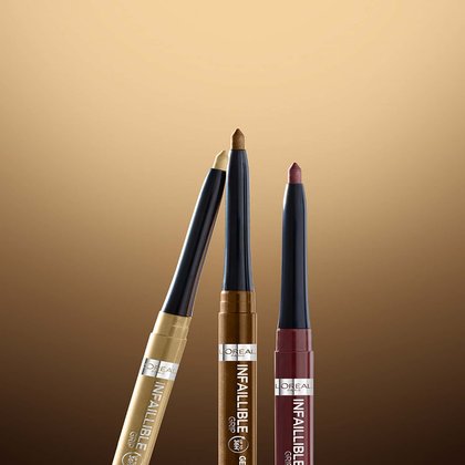 Infaillible Grip Gel Automatic Eyeliner - Detailansicht der Stiftspitzen der drei neuen Nuancen