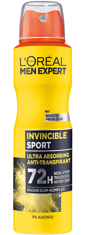 Verpackung des MEN EXPERT Invincible Sport Deo Sprays 96h Dry Non Stop