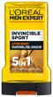 Vorderseite der gelben 250 ml Flasche des L'Oréal Men Expert Invincible Sport After Sport Duschgels.
