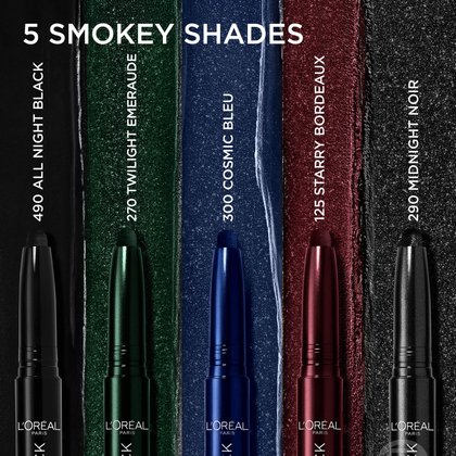 5 facettenreiche Smokey-Nuancen für langanhaltende Augen-Make-ups von tiefem Schwarz bis hin zu edlem Smaragdgrün.