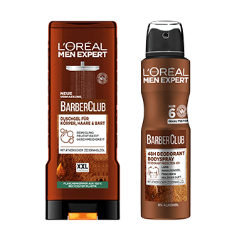 Barber Club Box: XXL Duschgel & Deo Body Spray Box - Produktabbildungen