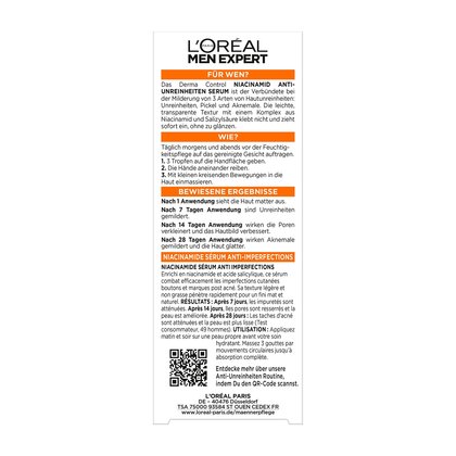 Derma Control Niacinamide Anti-Unreinheiten Serum - Verpackung Rückansicht