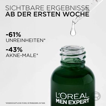 Abbildung des L'Oréal Paris Niacinamide Anti-Unreinheiten-Serums, welches sichtbare Ergebnisse bereits nach der ersten Woche aufweist