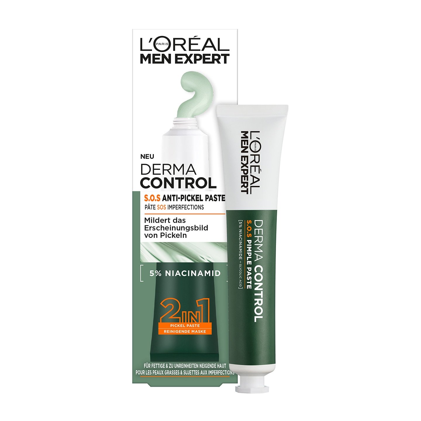 Derma Control S.O.S. 2in1 Anti-Pickel Paste - Produkt neben der Verpackung