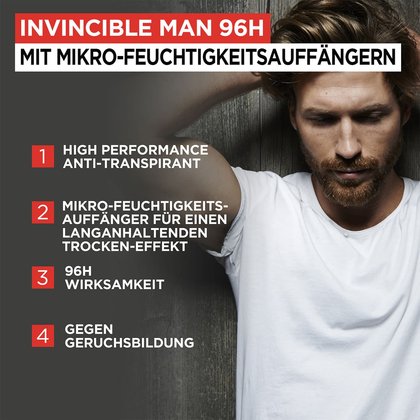 Vorteile des Invincible Man 96h Deo Sprays
