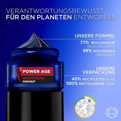 Power Age Nachtcreme Formel und Verpackung
